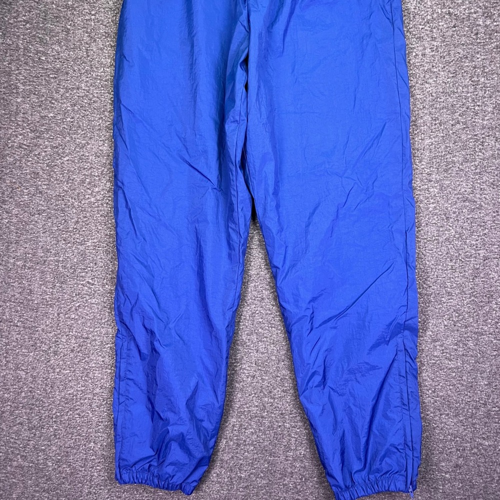 VTG 90s Nike Track Pants Womens L Blue Nylon Windbreaker Athletic Jogger Retro - Picture 6 of 13